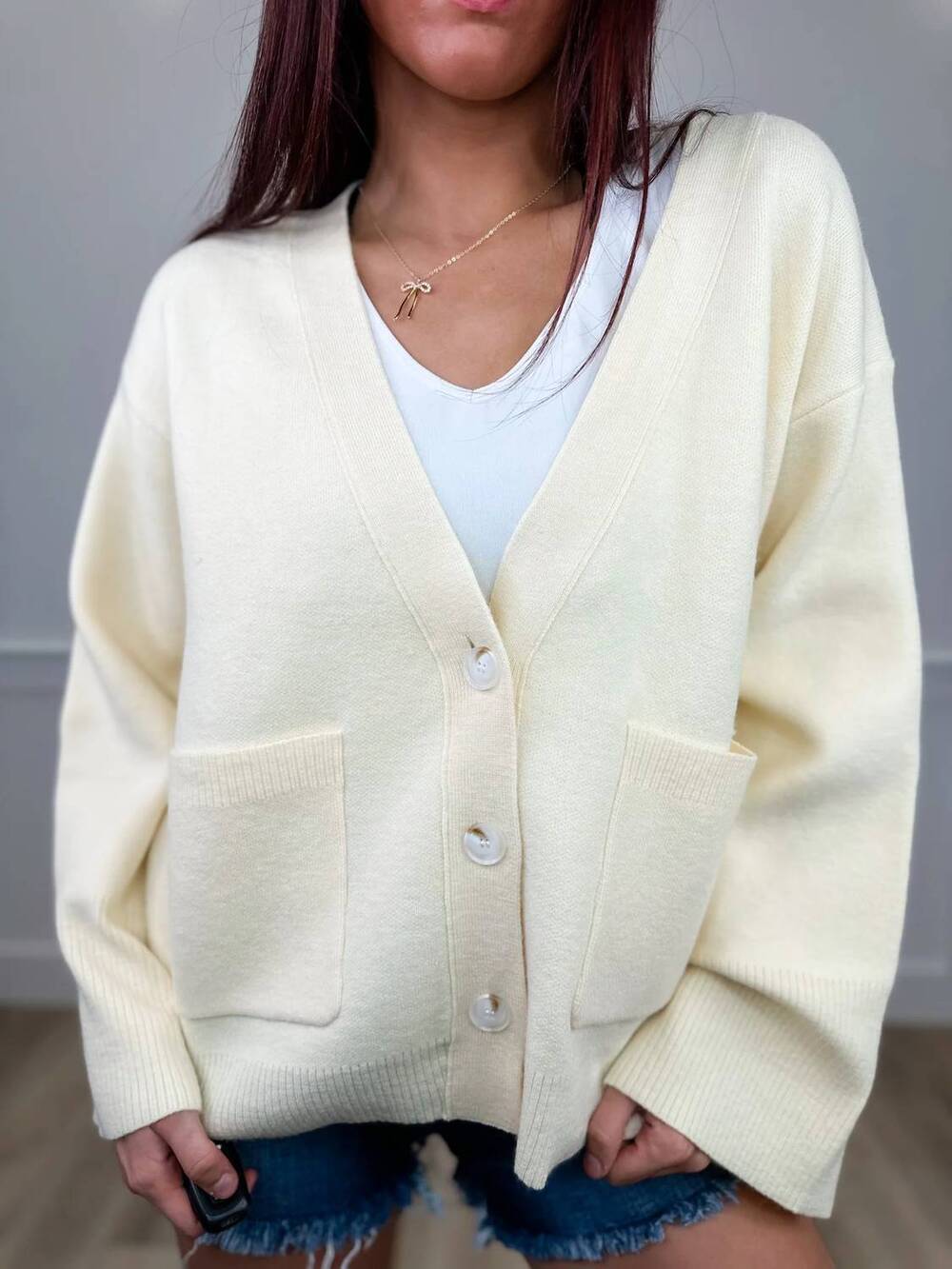 NEW SAGE & CLARE what to do knit long sleeve cardigan in cream
